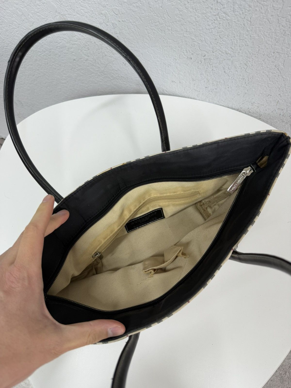 Burberry Vintage Burberry Nova Check Beige Bag Y2K Plaid Small Size ONE SIZE - 11 Thumbnail