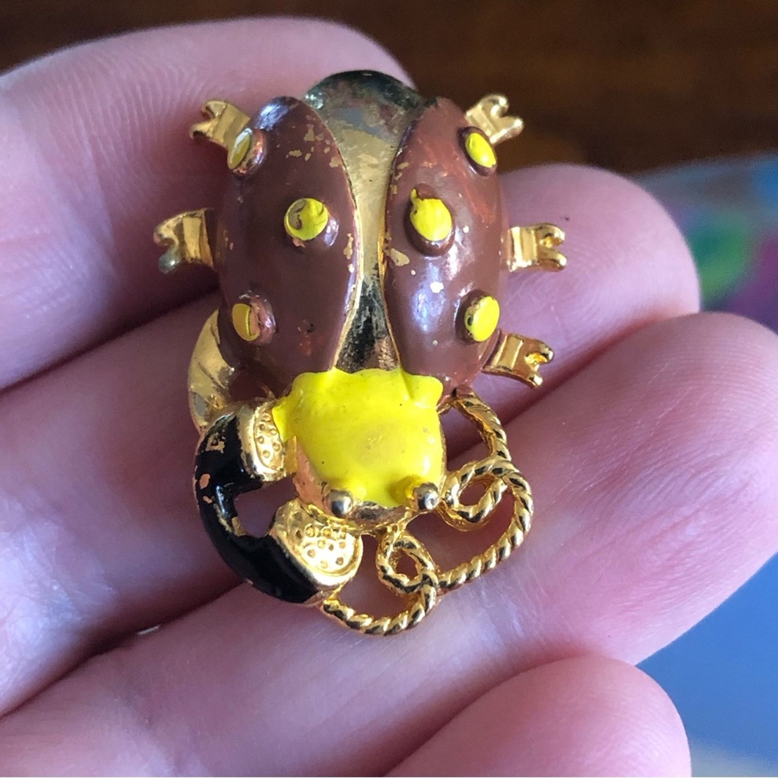 Vintage Vintage enamel insect brooch pin Size ONE SIZE - 5 Thumbnail