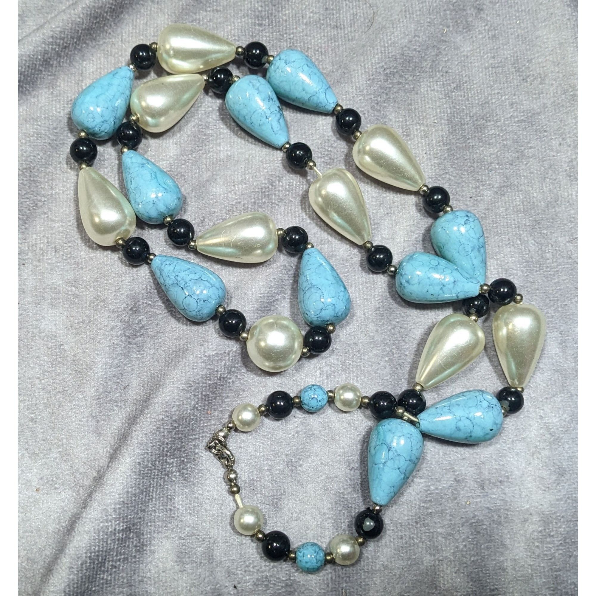 Other Faux Turquoise And Pearl Teardrop Beaded Necklace Size ONE SIZE - 8 Thumbnail