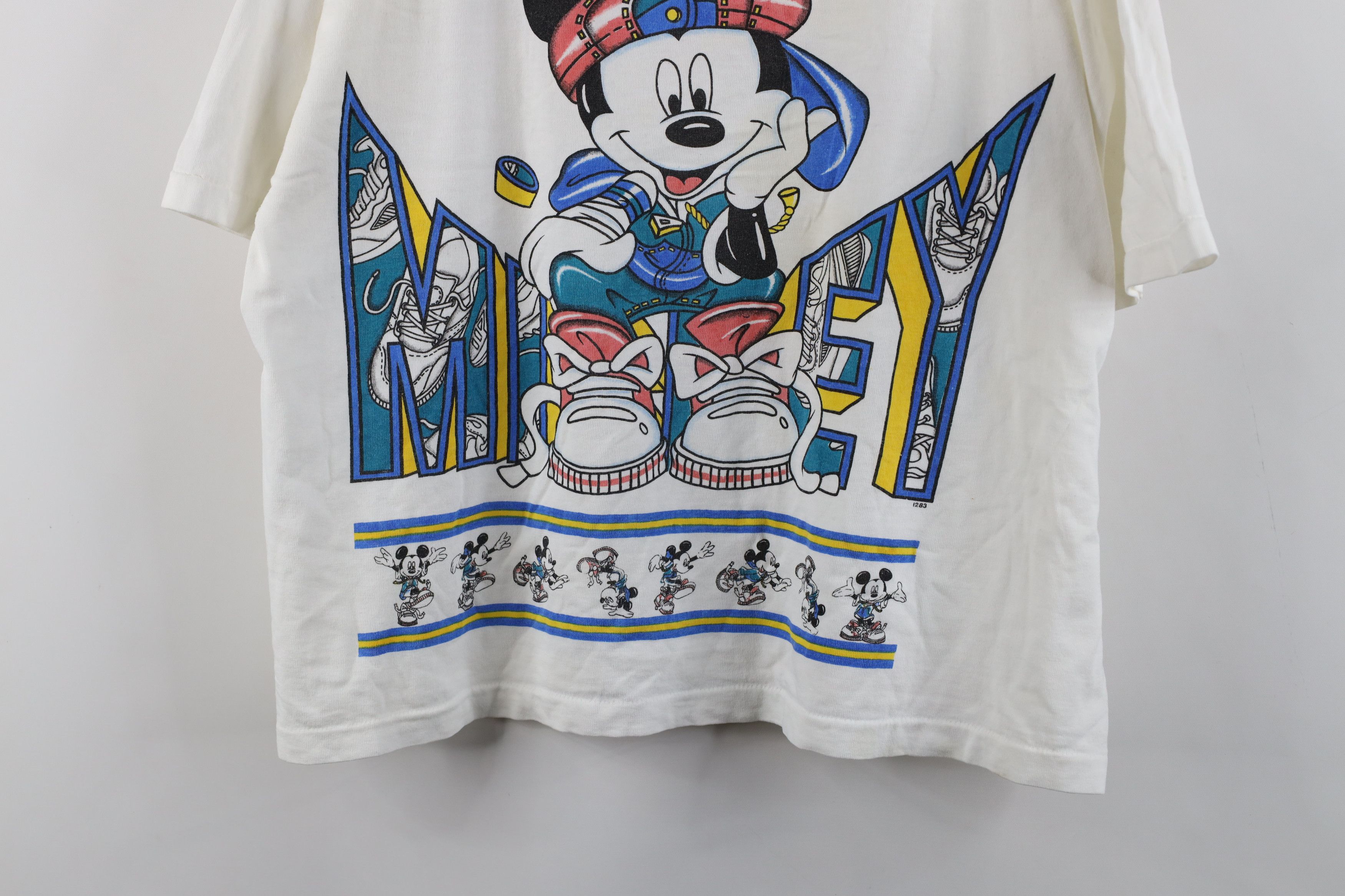 Disney × Vintage Vintage 90s Disney Hip Hop Cropped Mickey Mouse T-Shirt USA Size M / US 6-8 / IT 42-44 - 3 Thumbnail