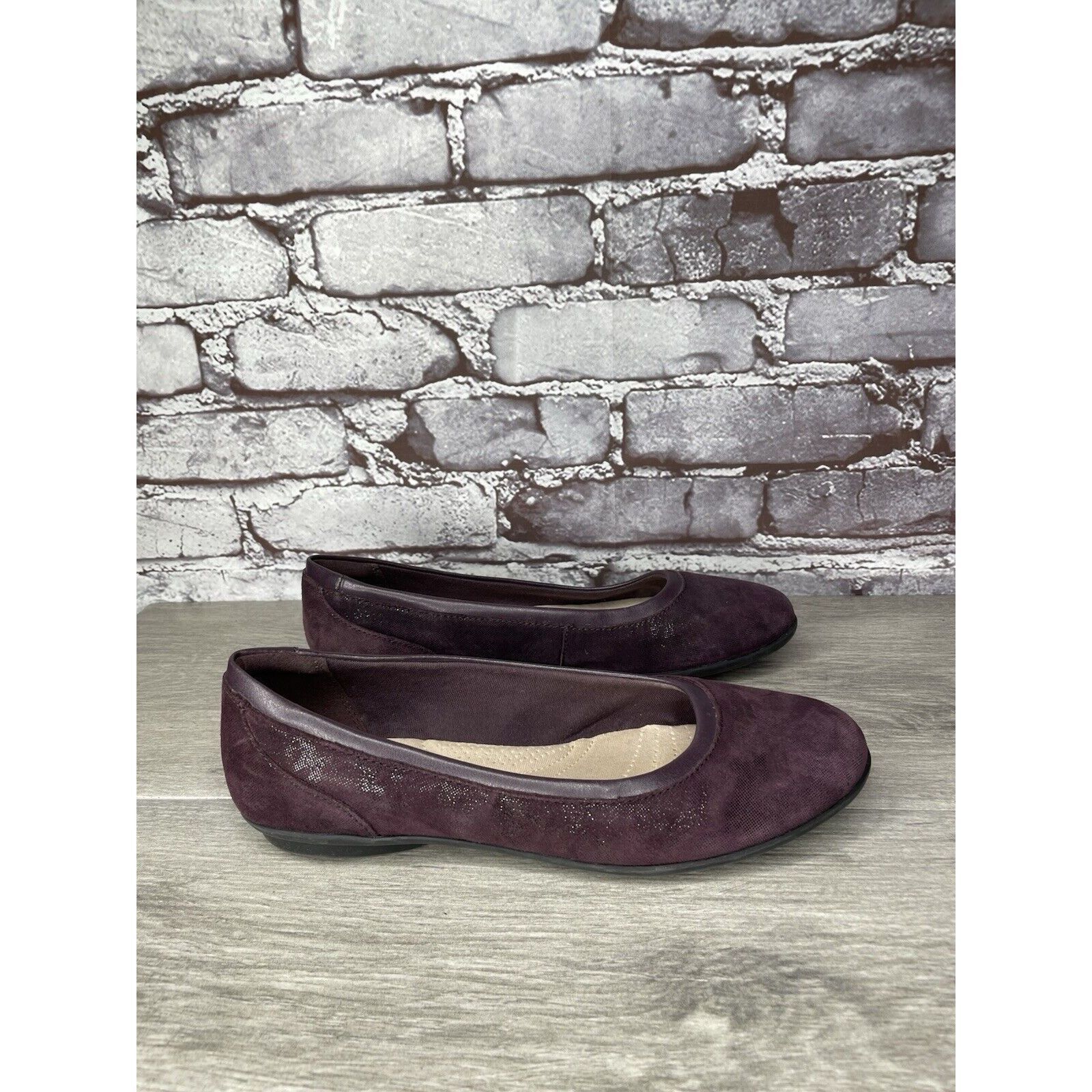 Clarks Clarks Collection Soft Cushion Purple Shimmer Ballet Flats W Size US 7.5 / IT 37.5 - 18 Thumbnail
