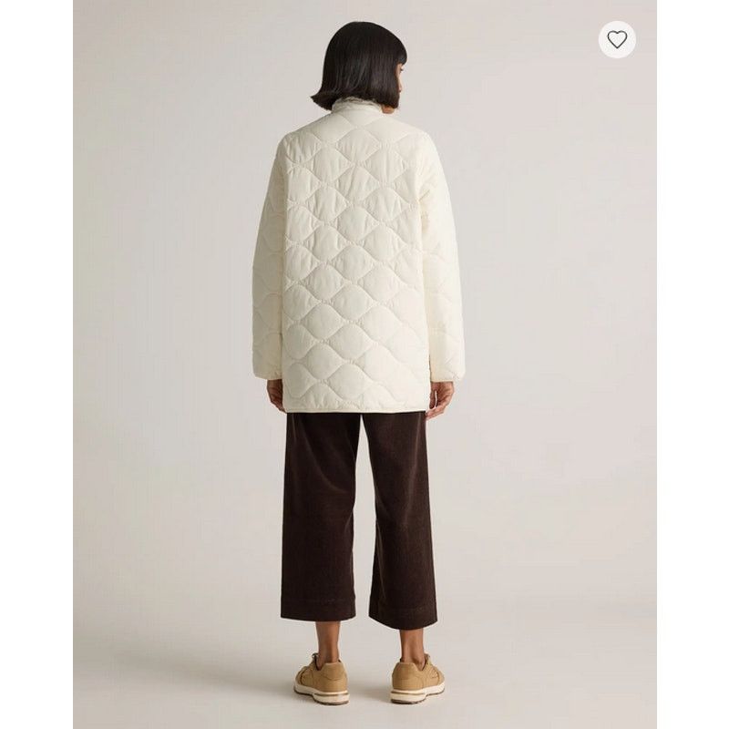 Quince Featherless Quilted Long Puffer Jacket Silk White Size S NWT Size L / US 10 / IT 46 - 4 Thumbnail