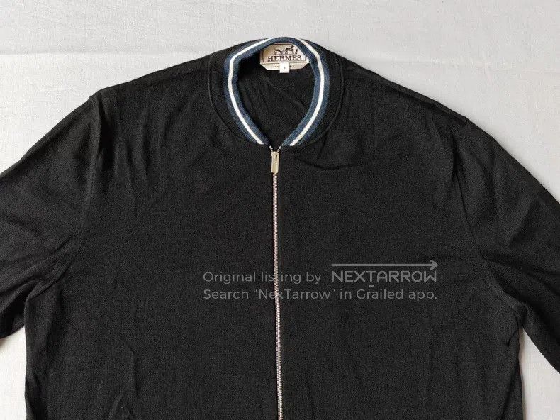 Hermes Hermes Cashmere knit sweater zipper jacket, black, 80% cas Size US L / EU 52-54 / 3 - 2 Thumbnail