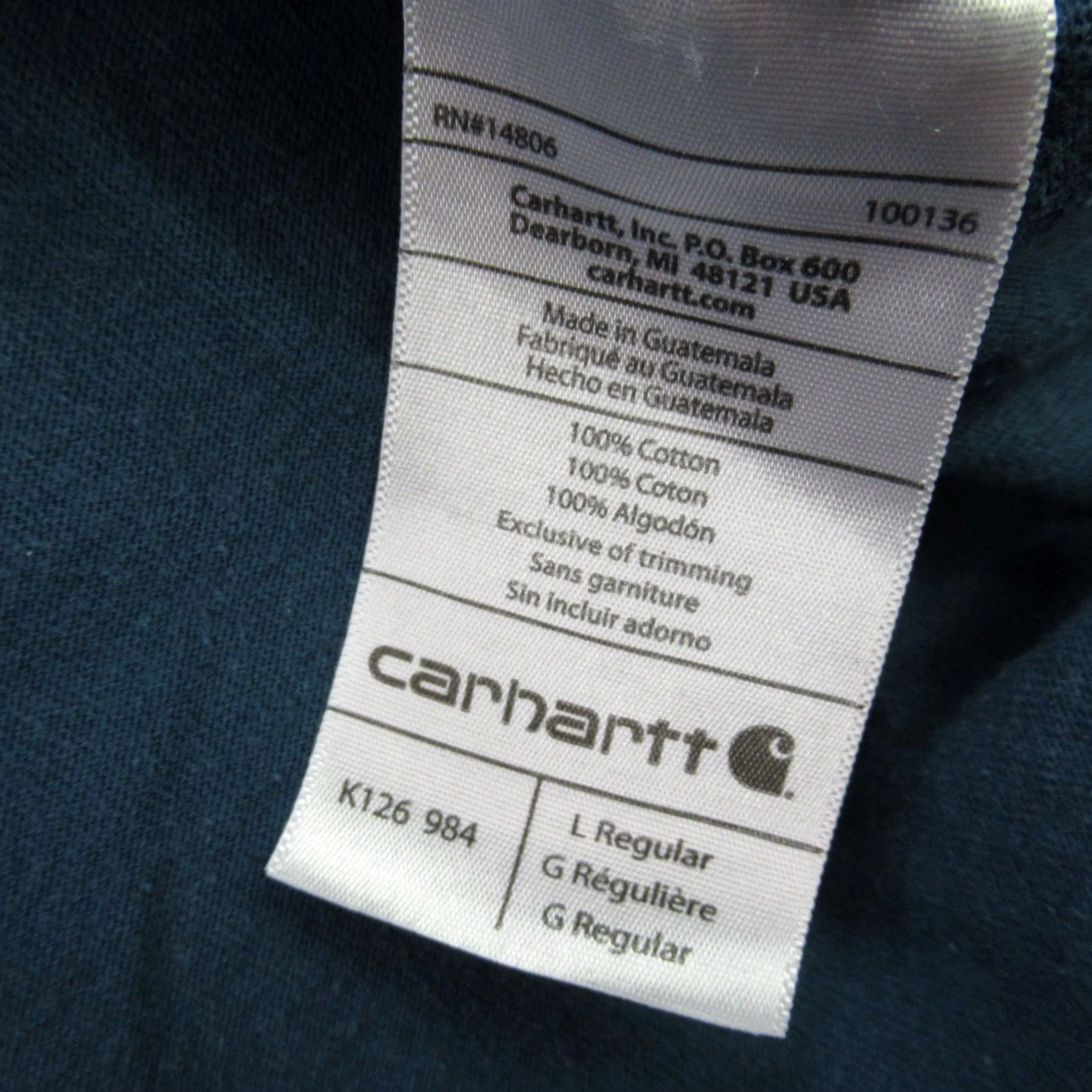 Carhartt Carhartt Shirt Large Blue Long Sleeve Crew Neck Lightweight Casual Mens Size US L / EU 52-54 / 3 - 4 Thumbnail