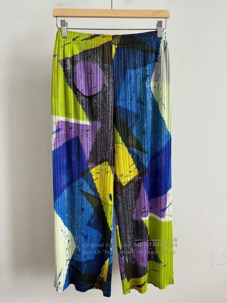 Issey Miyake Issey Miyake size:3 Color-block Pleated Trousers Size 22" - 1 Thumbnail