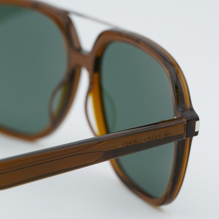 Saint Laurent Paris Saint Laurent SL545 004 Sunglasses Brown Aviator Frame Size ONE SIZE - 4 Thumbnail