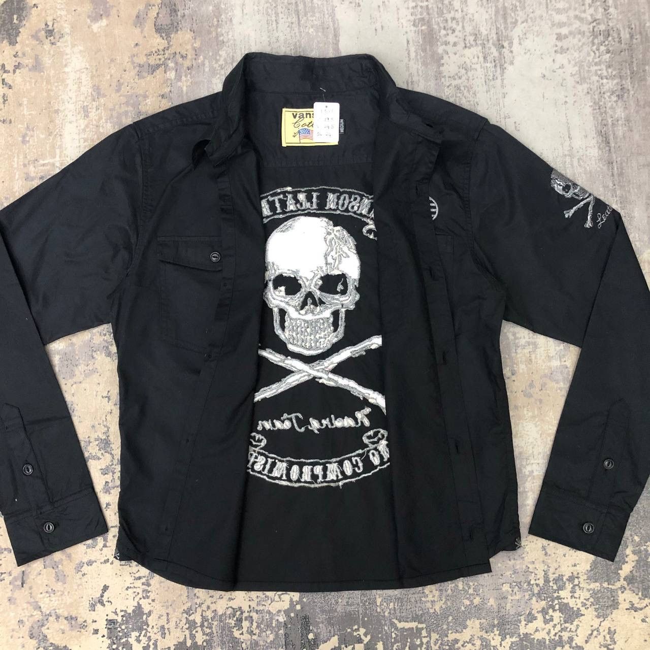 Vanson Leathers T536. VANSON SKULL RACING TEAM SHIRTS Size US M / EU 48-50 / 2 - 2 Thumbnail