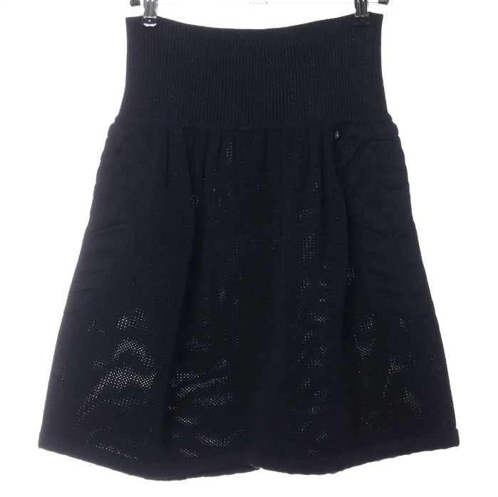 Chanel CC Logo Glitter Wool Knit Skirt Size 26" / US 2 / IT 38 - 1 Thumbnail