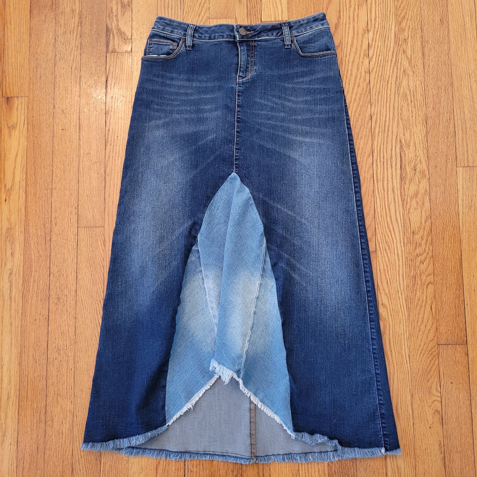 Other SOHO New York Denim Maxi Skirt 4 Frayed Hem Dark Wash Blue J Size 30" / US 8 / IT 44 - 2 Thumbnail