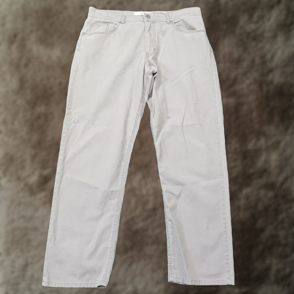 BRAX BRAX Chino Pants Regular Fit Gray 33x27 Mens Casual Size US 33 - 1 Thumbnail