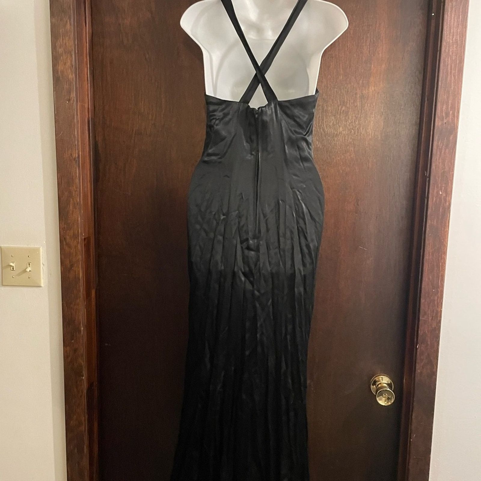 Vintage Vintage Maurices 90s Strappy Black BodyCon Evening Gown Size M / US 6-8 / IT 42-44 - 2 Thumbnail