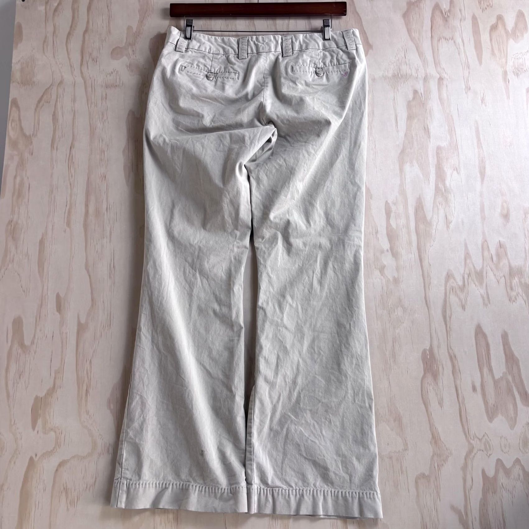 American Eagle Outfitters Vintage American Eagle Outfitters Khakis Pants Womens 14 Long Twill Straight Flare Beige With Embroidered Logo"} Size 36" / US 14 / IT 50 - 3 Thumbnail