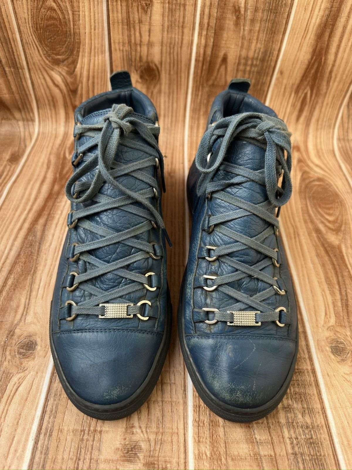 Balenciaga Balenciaga Arena Blue Leather Higtop Vintage Sneaks Size US 8 / EU 41 - 2 Thumbnail