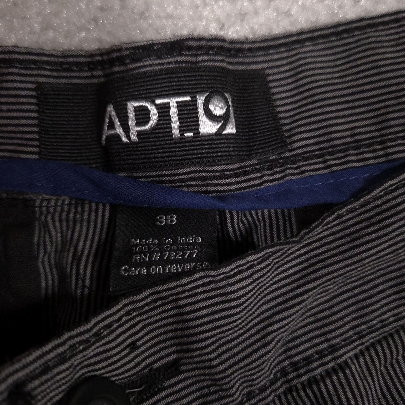 Apt. 9 APT 9 Shorts Mens 38 Gray Pinstripe Flat Front Chino Casual Black Gray Pocketed Inseam 10in Short Mens Size US 38 / EU 54 - 6 Thumbnail