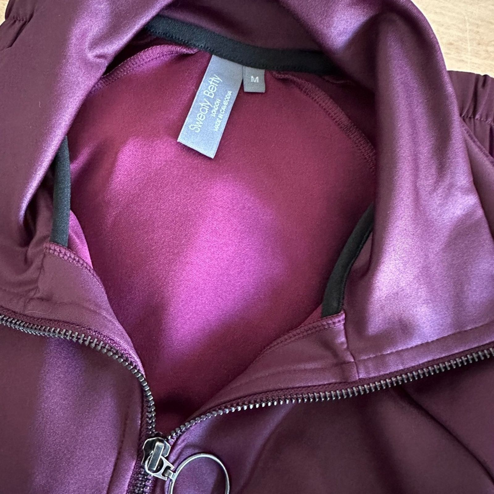 Sweaty Betty Like new! sweaty Betty Burgundy track jacket full zip - M Size M / US 6-8 / IT 42-44 - 3 Thumbnail