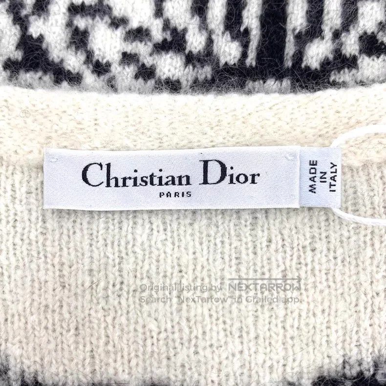 Dior Dior Colour-blocked striped butterfly inlaid cashmere doub Size XS / US 0-2 / IT 36-38 - 5 Thumbnail