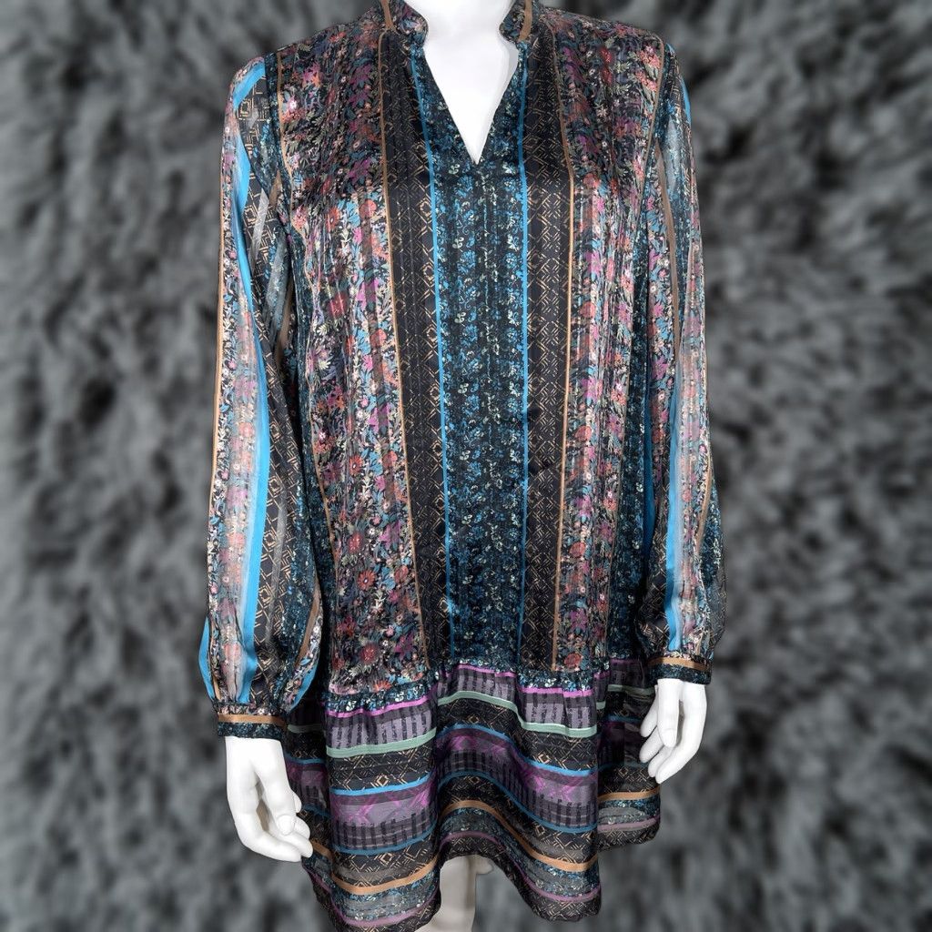 Soft Surroundings Tunic dress Womens Large Floral Tunic Boho Pockets  Colorful