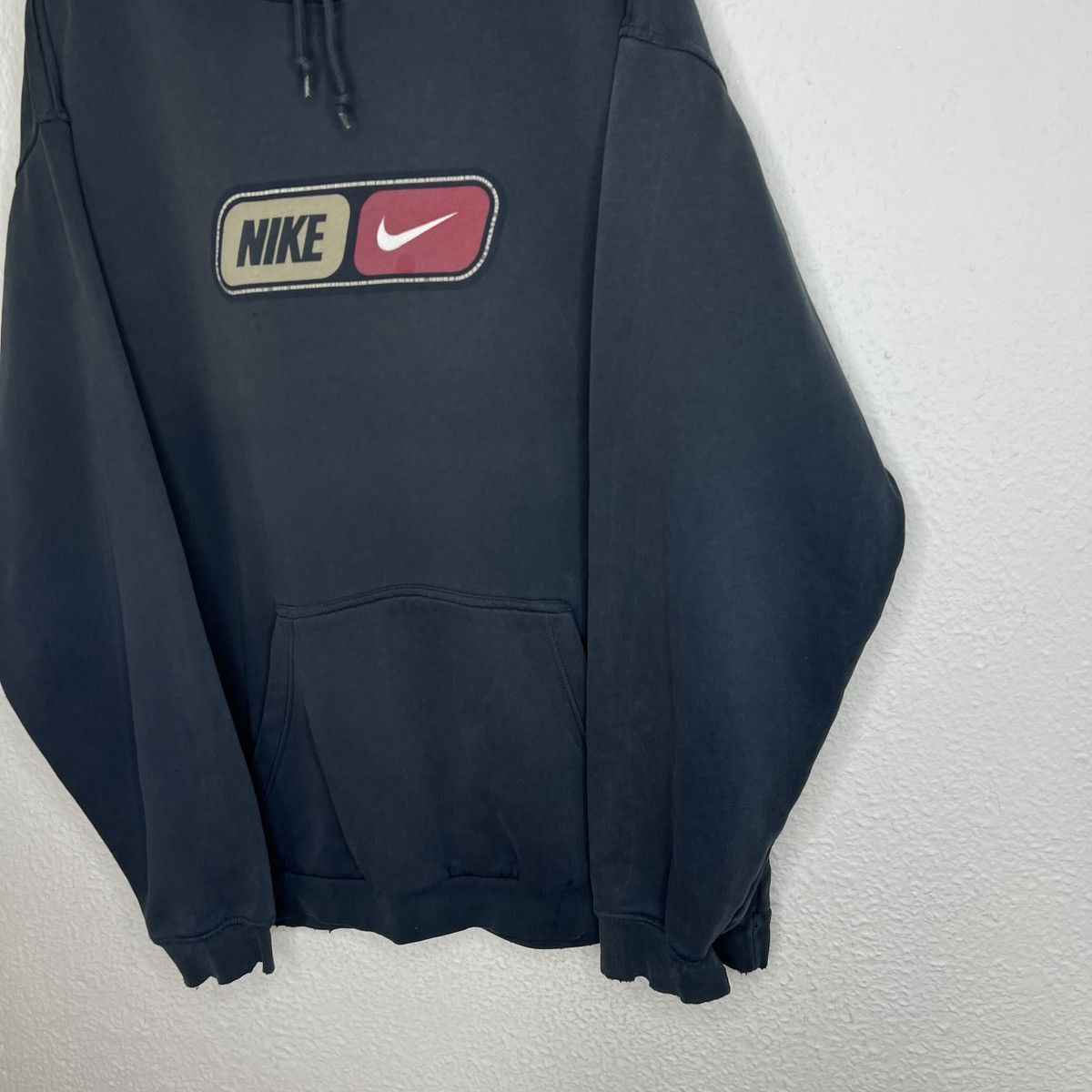 Nike Vintage Nike Hoodie Big Spellout Logo Swoosh Navy Faded 90s Size US XXL / EU 58 / 5 - 3 Thumbnail