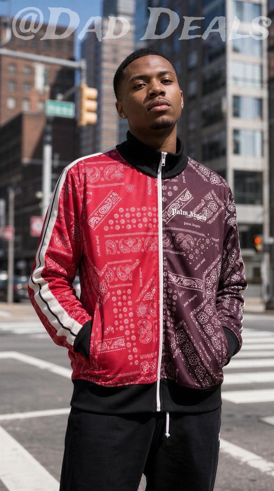 Palm Angels Palm Angels Bandana Track Jacket Zip Up Maroon & Red, Unisex Size US XL / EU 56 / 4 - 1 Thumbnail
