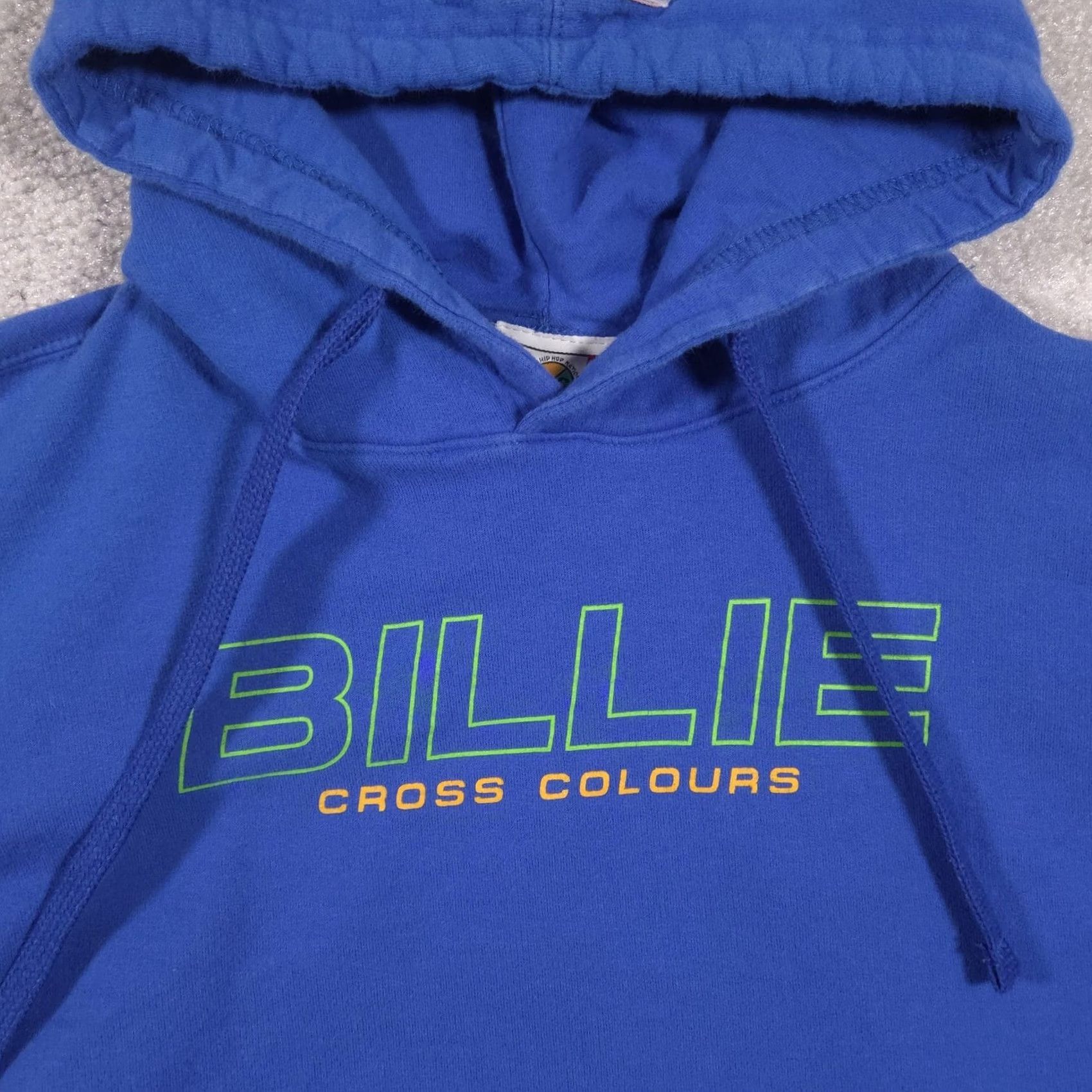 Vintage Cross Colours Hoodie Mens M Blue Pullover Billie Eilish Flames Graphic Size US M / EU 48-50 / 2 - 4 Thumbnail