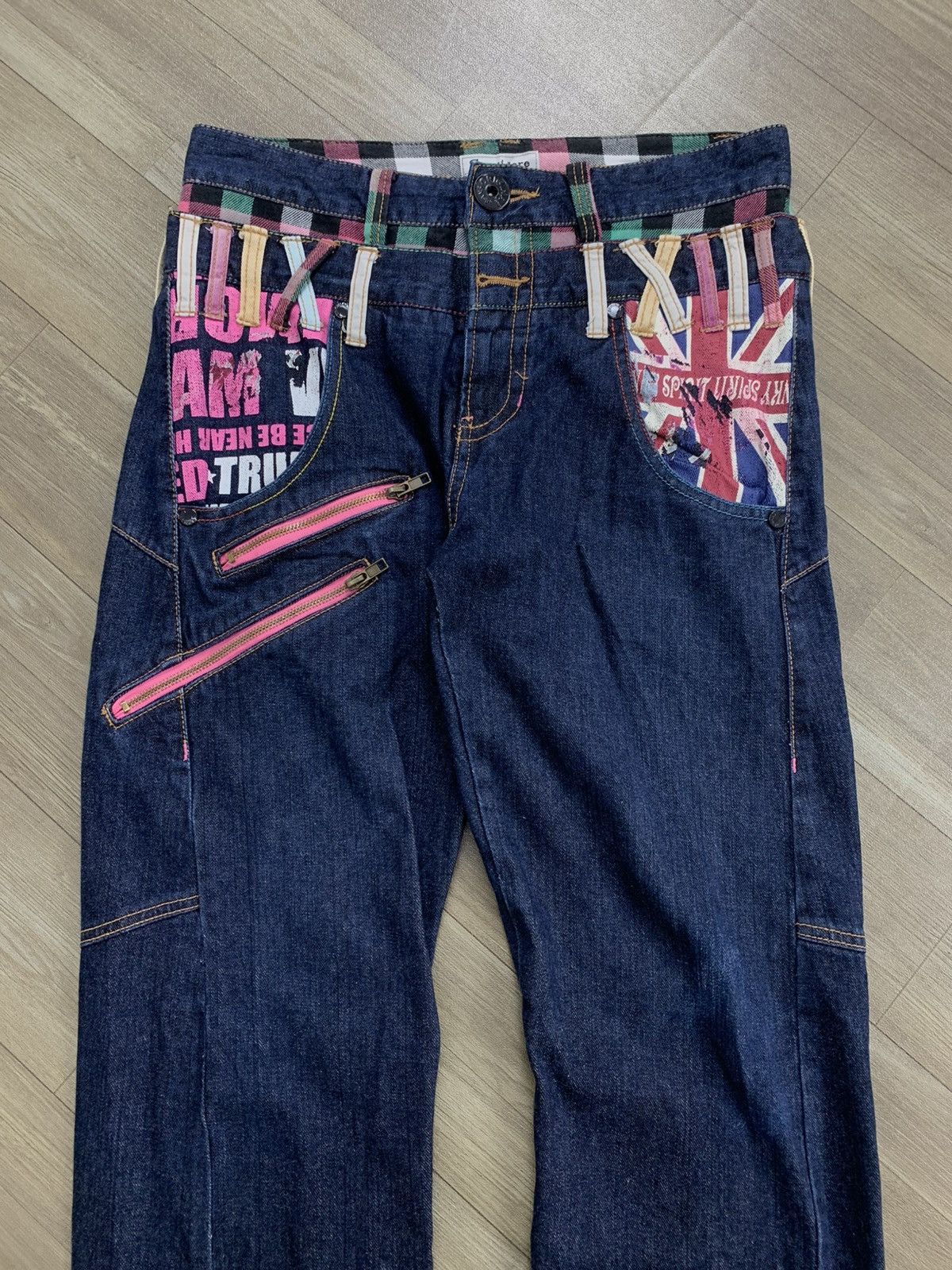 Hysteric Glamour 2000s Sorridere Double Waist Punk Plaid Lgb Style Jeans Size US 29 - 4 Thumbnail