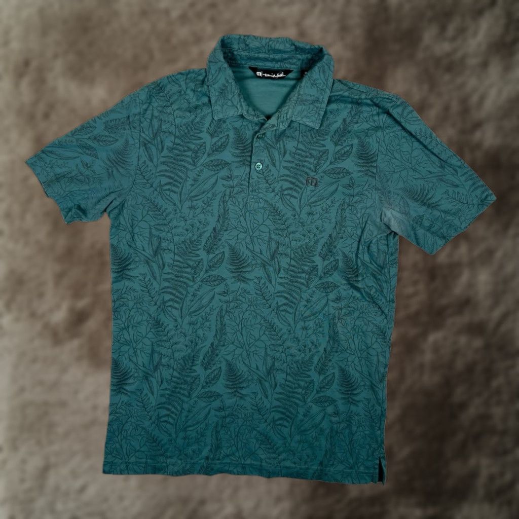 TravisMathew Travis Mathew Polo Shirt Green Leaf Floral Collared M Men's Regular Golf Casual Activewear Polo Shirt Size US M / EU 48-50 / 2 - 1 Thumbnail