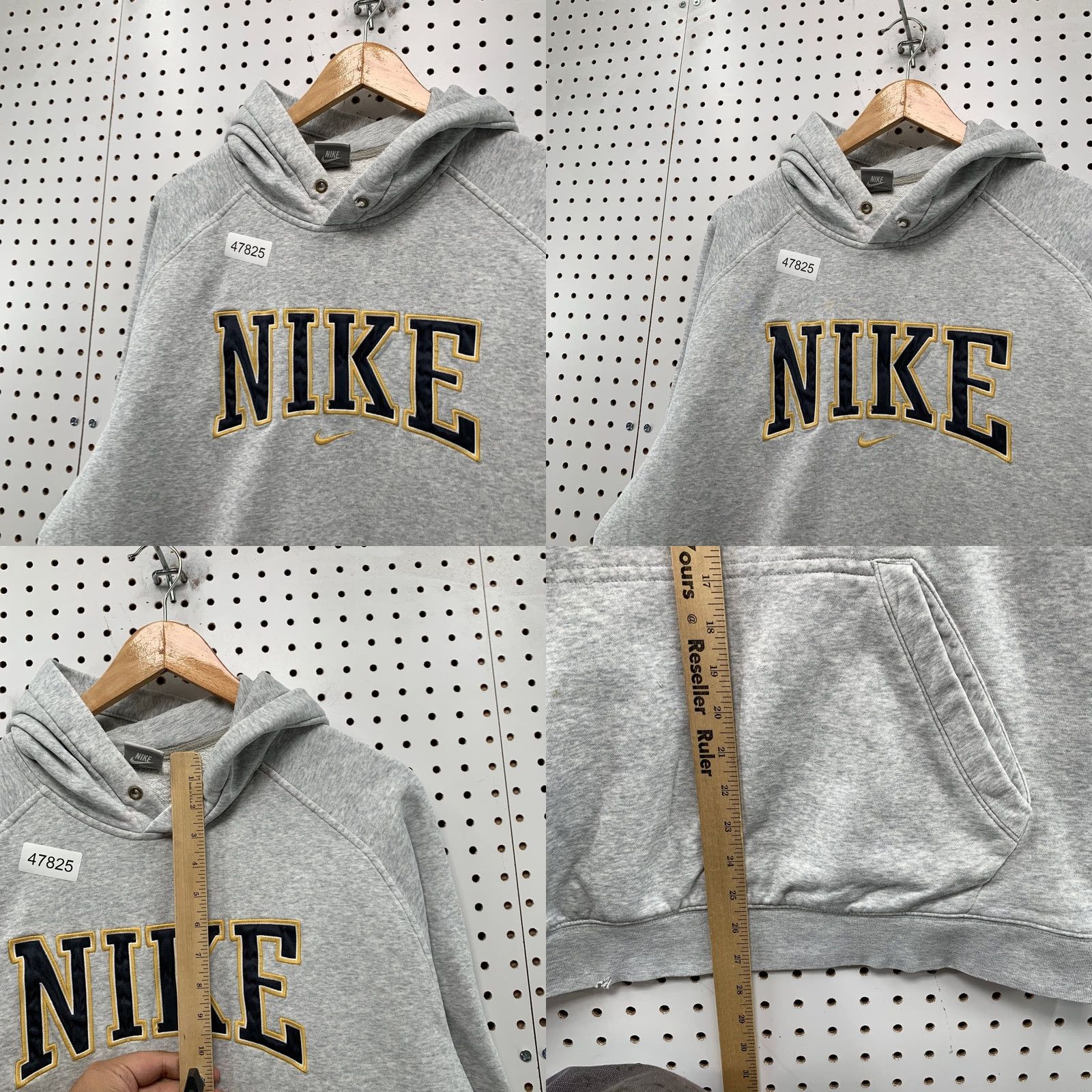 Nike Nike Hoodie Mens XL Gray Center Swoosh Embroidered Spellout Vintage Size US XL / EU 56 / 4 - 9 Thumbnail
