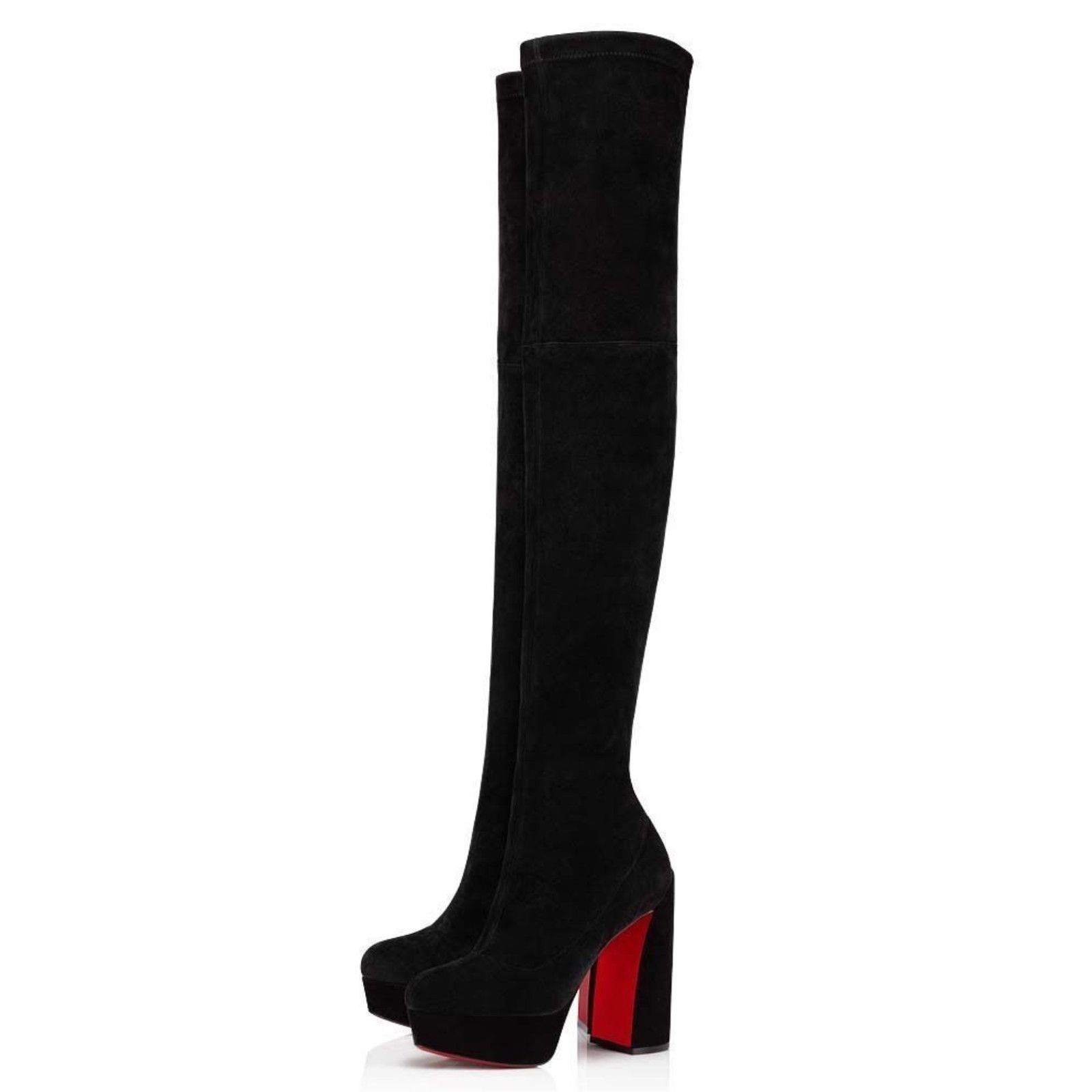Christian Louboutin Christian Louboutin Movida Alta Botta 130 Black Suede Size US 11 / IT 41 - 1 Thumbnail