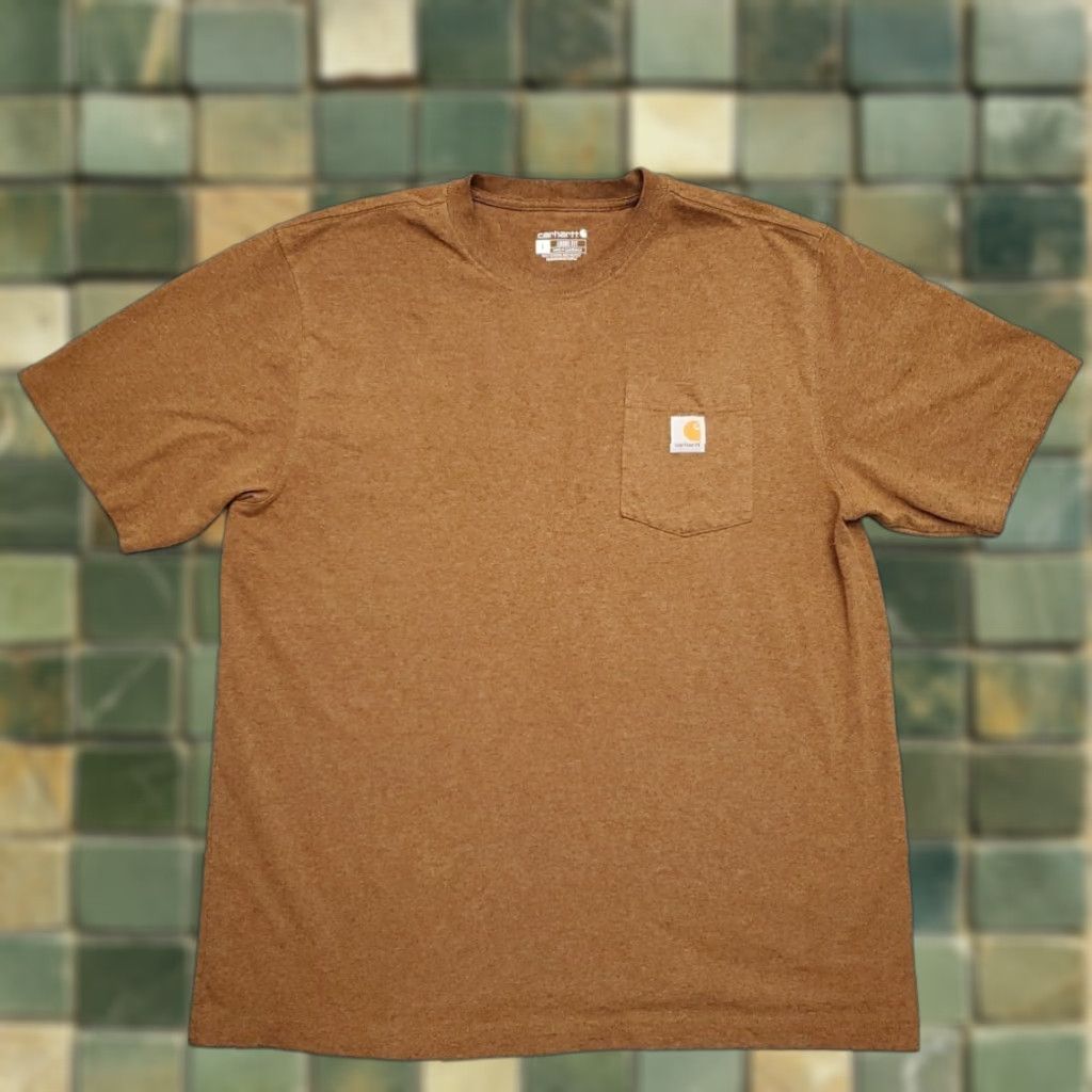 Carhartt Carhartt Shirt Mens Large Brown Loose Fit Short Sleeve Crewneck Pocket Work TEE Size US L / EU 52-54 / 3 - 1 Thumbnail