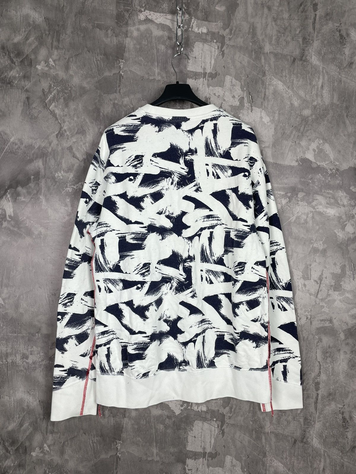 Edwin × Japanese Brand Vintage Edwin Japan Overprint Avant Garde Crew Sweatshirt Size US L / EU 52-54 / 3 - 8 Thumbnail