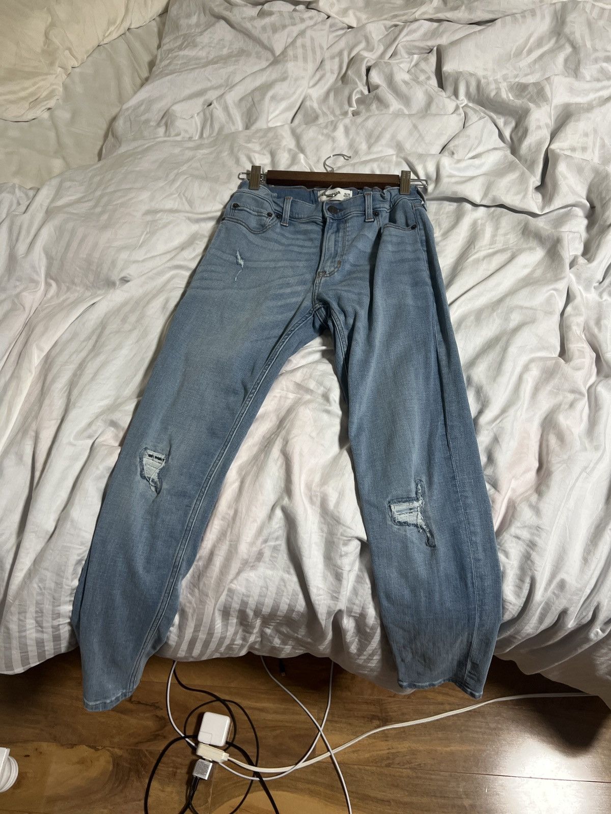 Other Super Skinny Blue Jeans W/ Rips Size US 29 - 1 Thumbnail