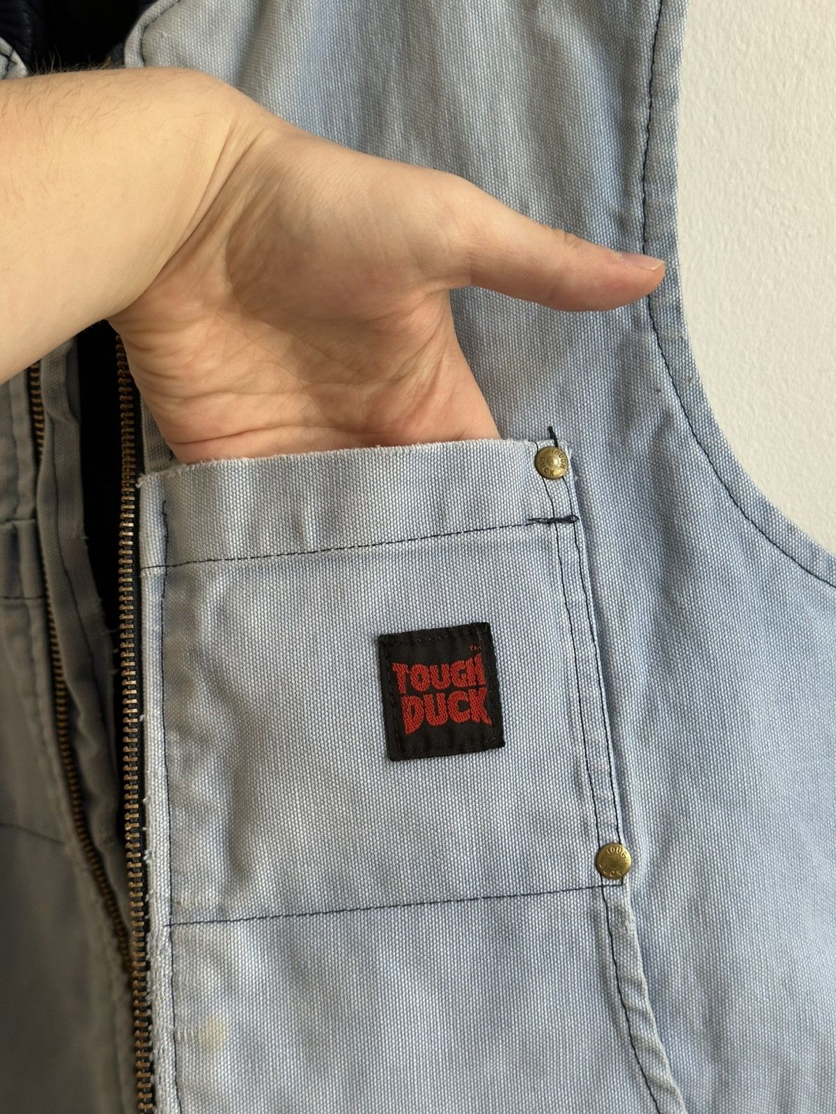Vintage Tough Duck Made in Canada Faded Baby Blue Unisex Vest Size US S / EU 44-46 / 1 - 5 Thumbnail