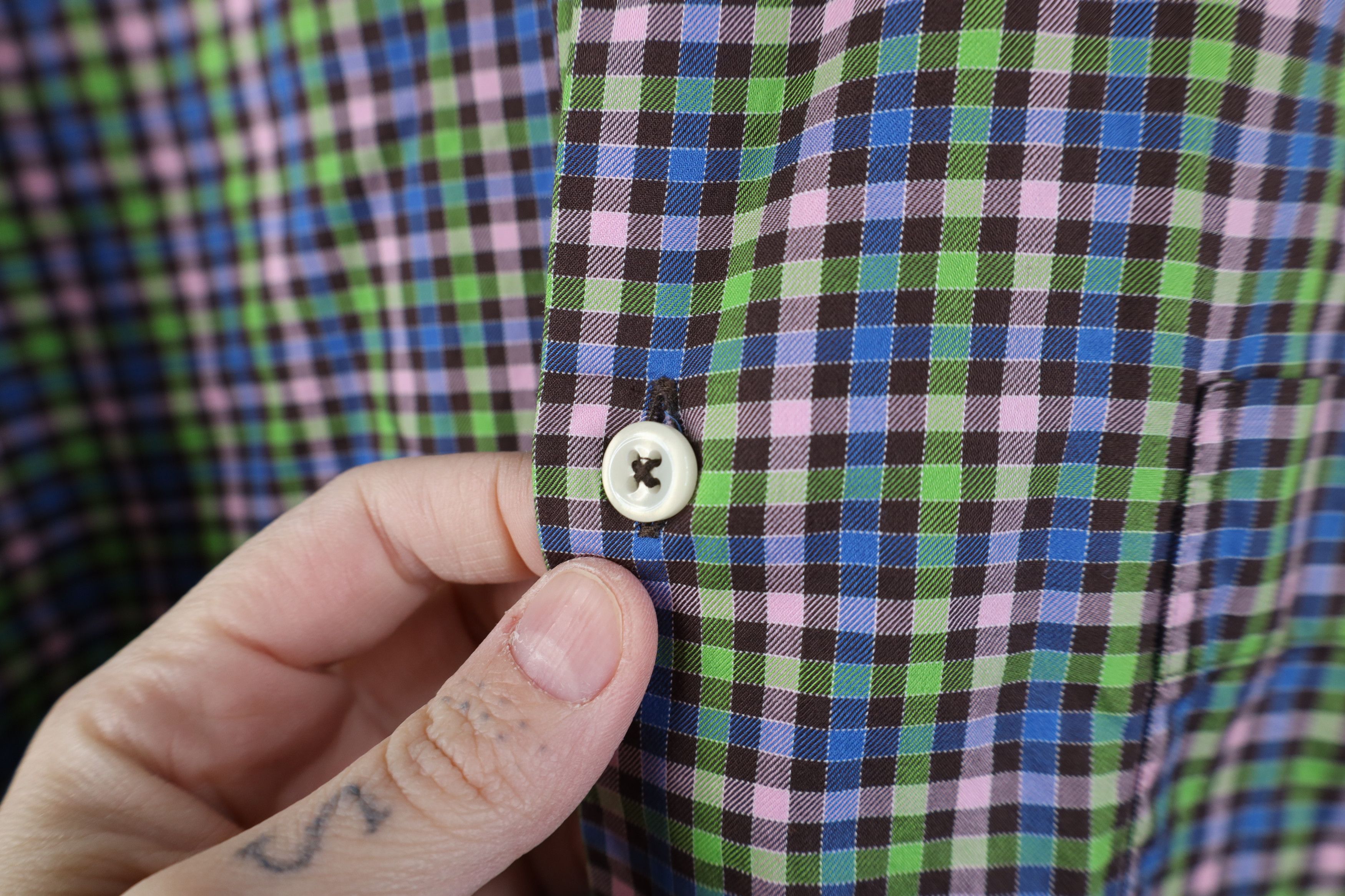 Peter Millar Vintage Peter Millar Collared Button Down Dress Shirt Plaid Size US L / EU 52-54 / 3 - 10 Thumbnail