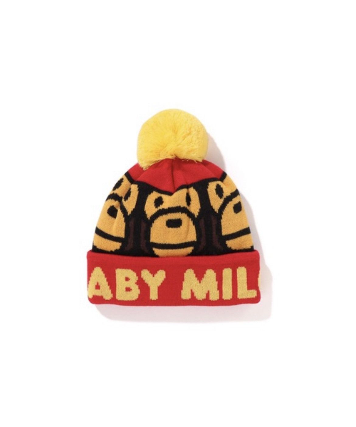 Bape Bape SQUARE MILO POM POM KNIT CAP KIDS Size ONE SIZE - 1 Thumbnail