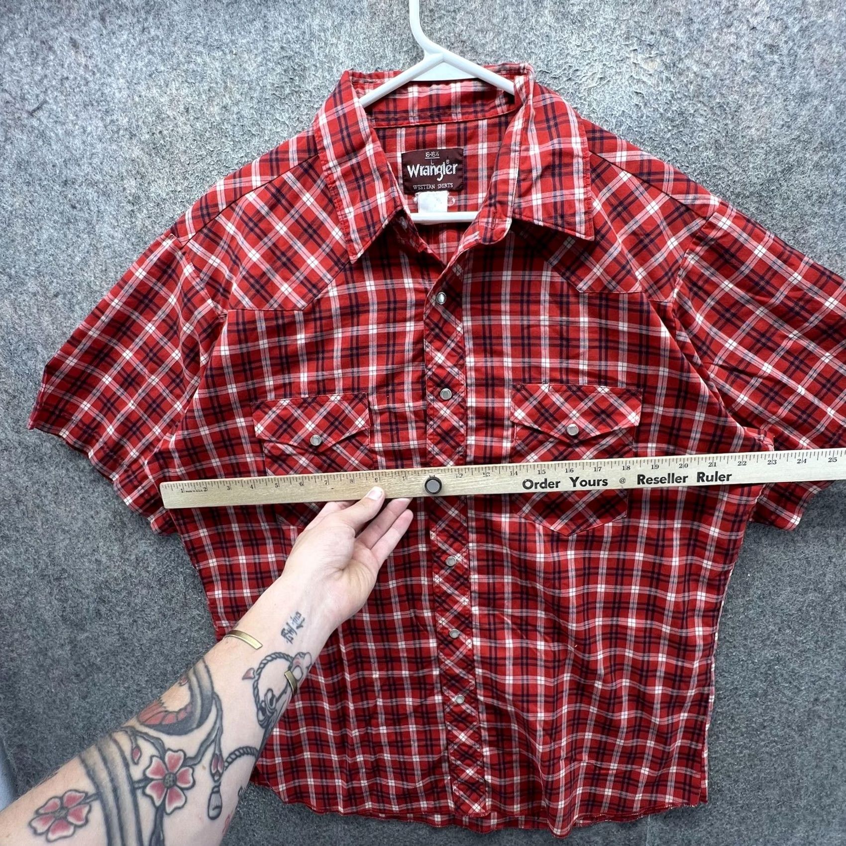 Wrangler Wrangler Shirt Mens Large Red Plaid Short Sleeve Western Snap Pockets Casual Size US L / EU 52-54 / 3 - 4 Thumbnail