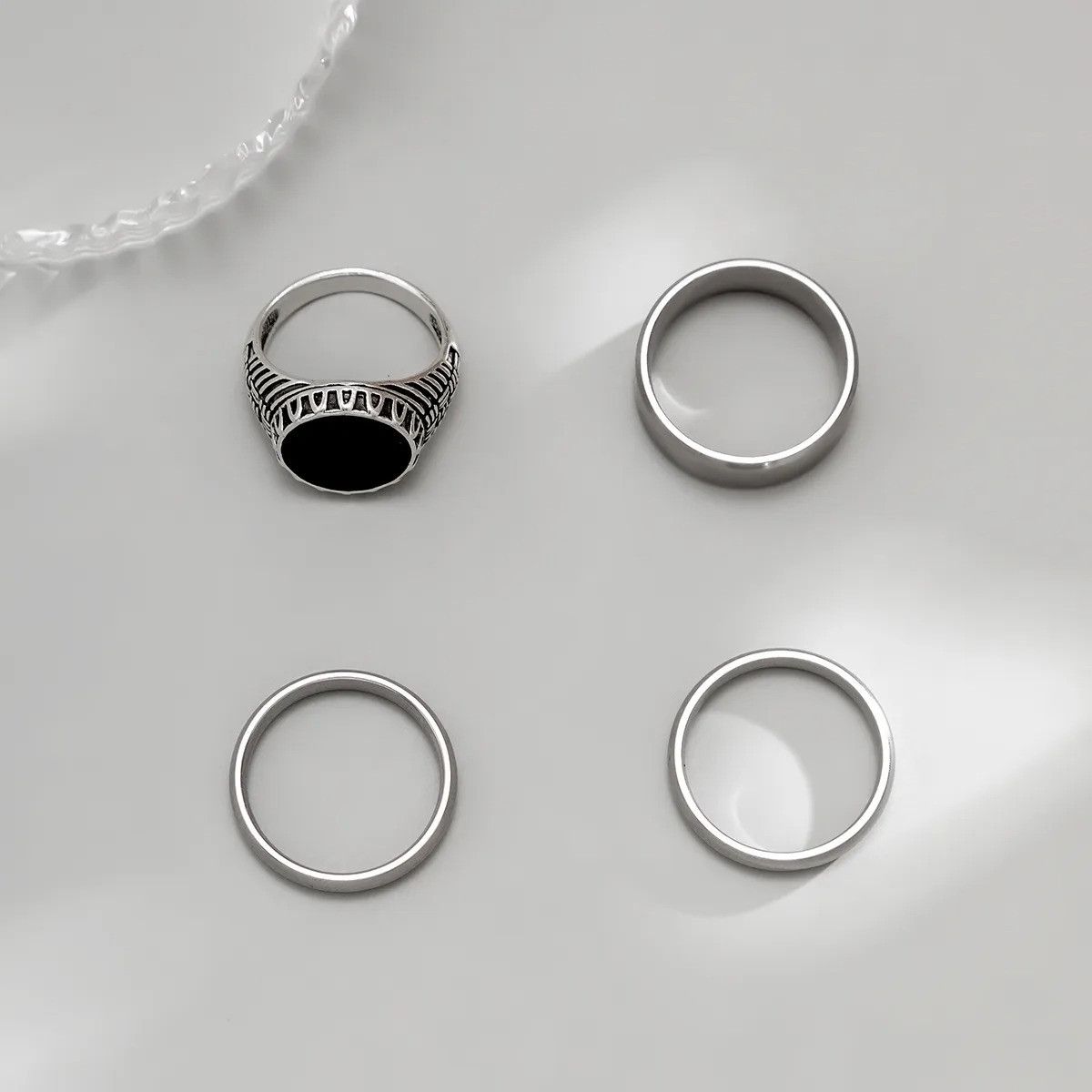 Vintage Stainless Steel Rings Set Size ONE SIZE - 5 Thumbnail