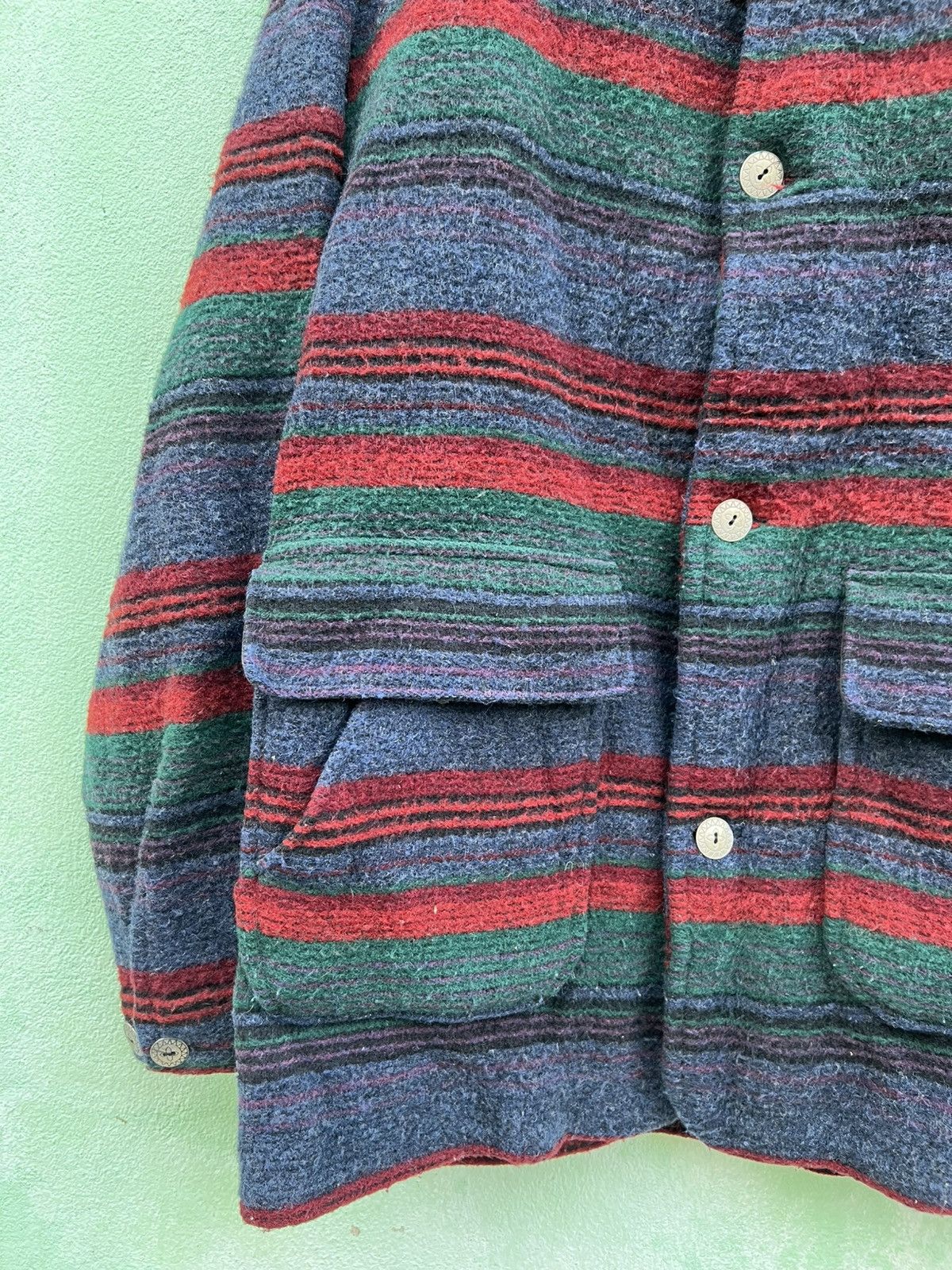 Woolrich Woolen Mills Vtg Woolrich Made in USA Multi Stripe Wool Blanket Jacket Size US L / EU 52-54 / 3 - 8 Thumbnail