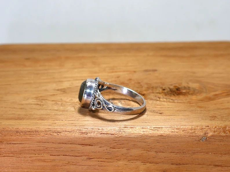 Handmade Handmade Black Rutile Gemstone Ring: Sterling Silver Ring Size ONE SIZE - 6 Thumbnail