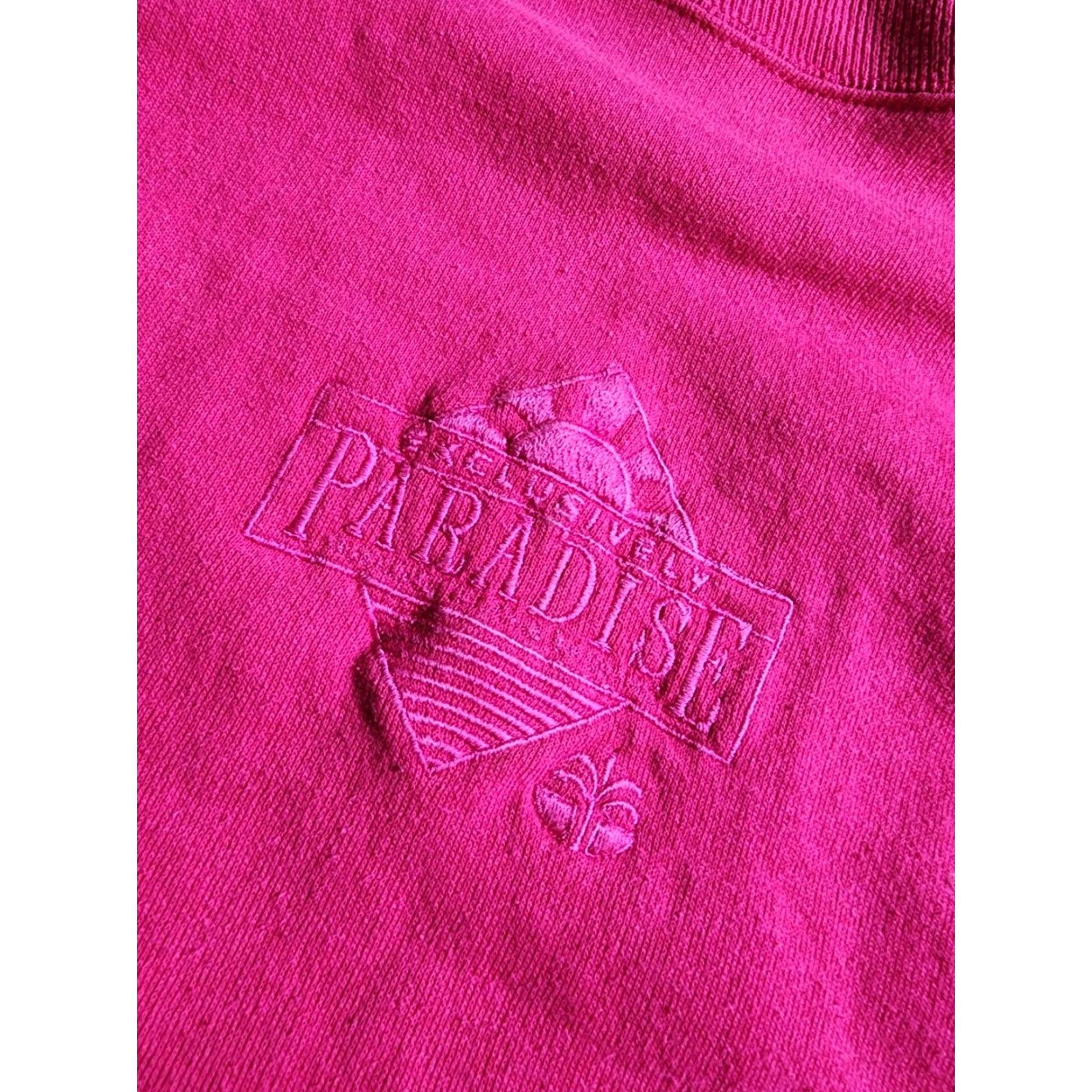 Hanes VINTAGE Hanes Sweatshirt Mens L Crew Neck Pink Embroidered Summer Pullover Size US L / EU 52-54 / 3 - 2 Thumbnail