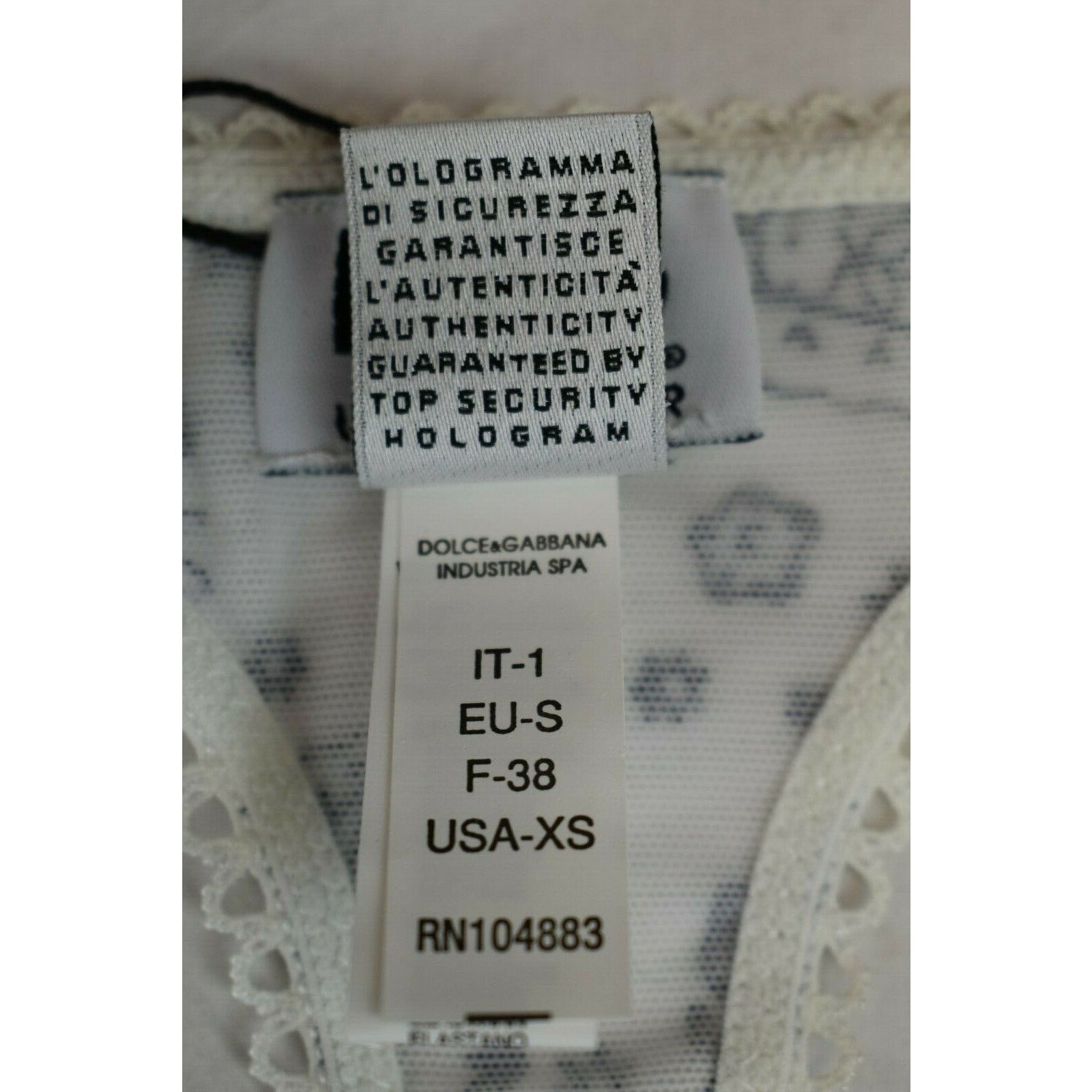 Dolce & Gabbana DOLCE GABBANA WHITE PAISLEY BOW LOGO THONG UNDERWEAR XS Size ONE SIZE - 7 Thumbnail