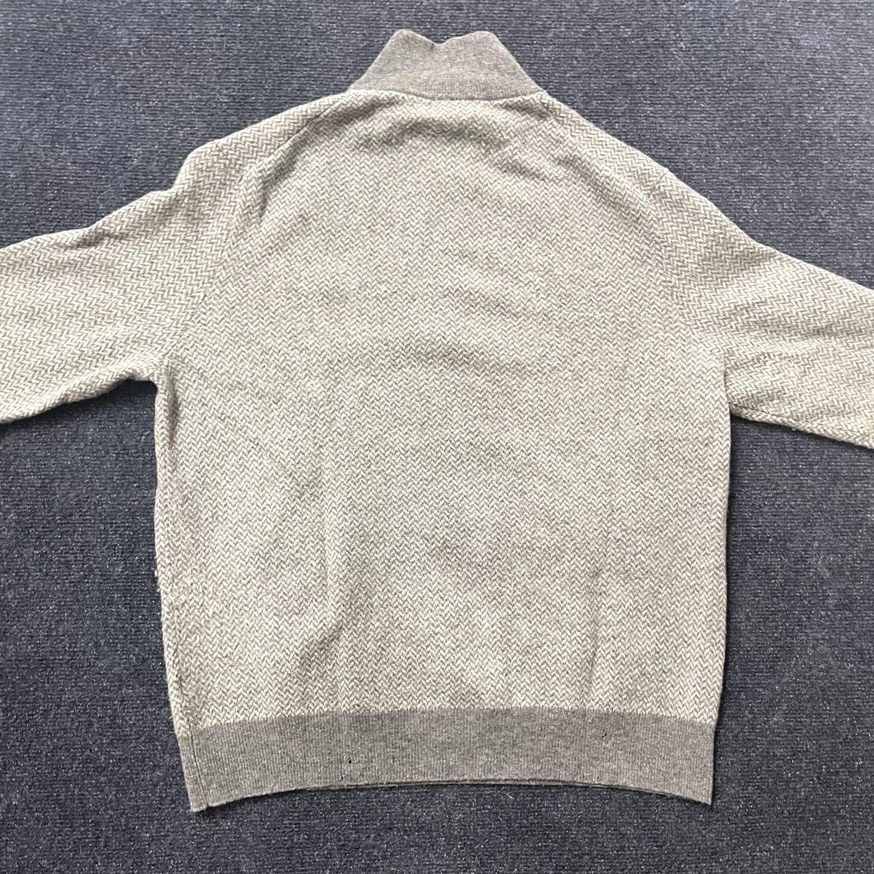 Polo Ralph Lauren Polo Ralph Lauren Sweater Mens Large Gray 1/4 Zip Mock Neck Wool Herringbone Size US L / EU 52-54 / 3 - 6 Thumbnail