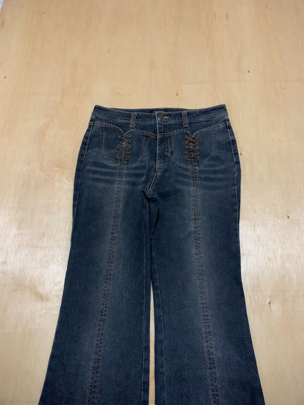 20471120 × Japanese Brand × Tornado Mart Vintage Flare Carouge Jeans Bootcut Size US 31 - 2 Thumbnail