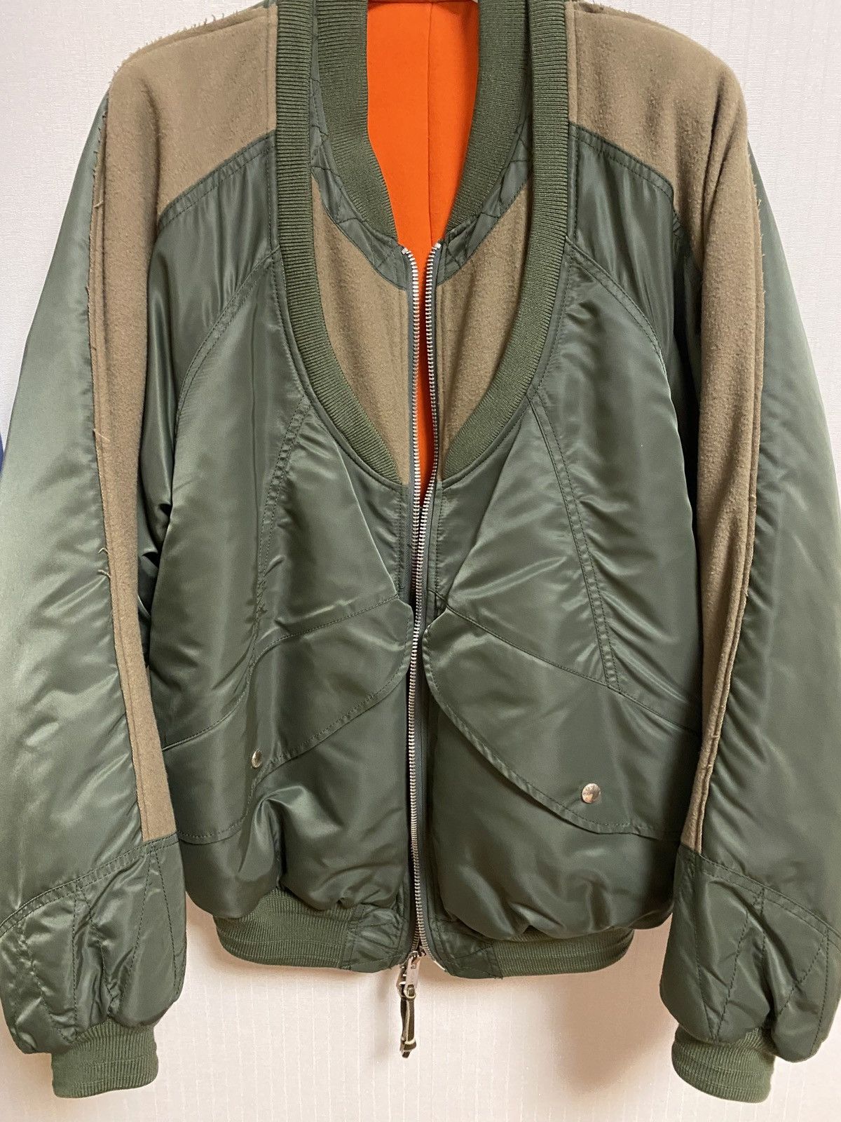 image of Takahiromiyashita The Soloist Aw2014 Double Bomber in Olive, Men's (Size Small)