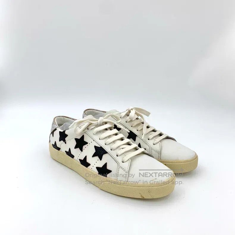 Saint Laurent Paris Saint Laurent Paris White Star Laced Casual Shoe Loafers Size US 6 / EU 39 - 2 Thumbnail