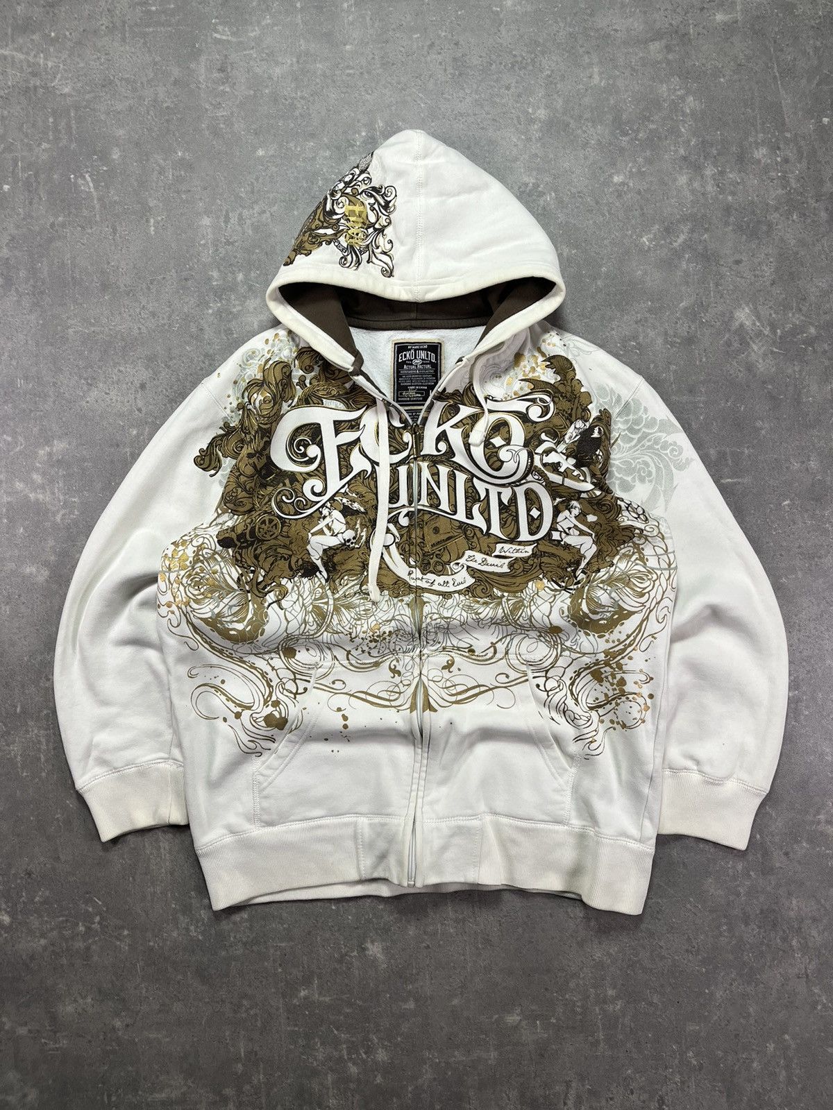 Ecko Unltd. Ecko Unltd. Big Print Logo Baggy Zip Hoodie L XL Size US L / EU 52-54 / 3 - 1 Thumbnail