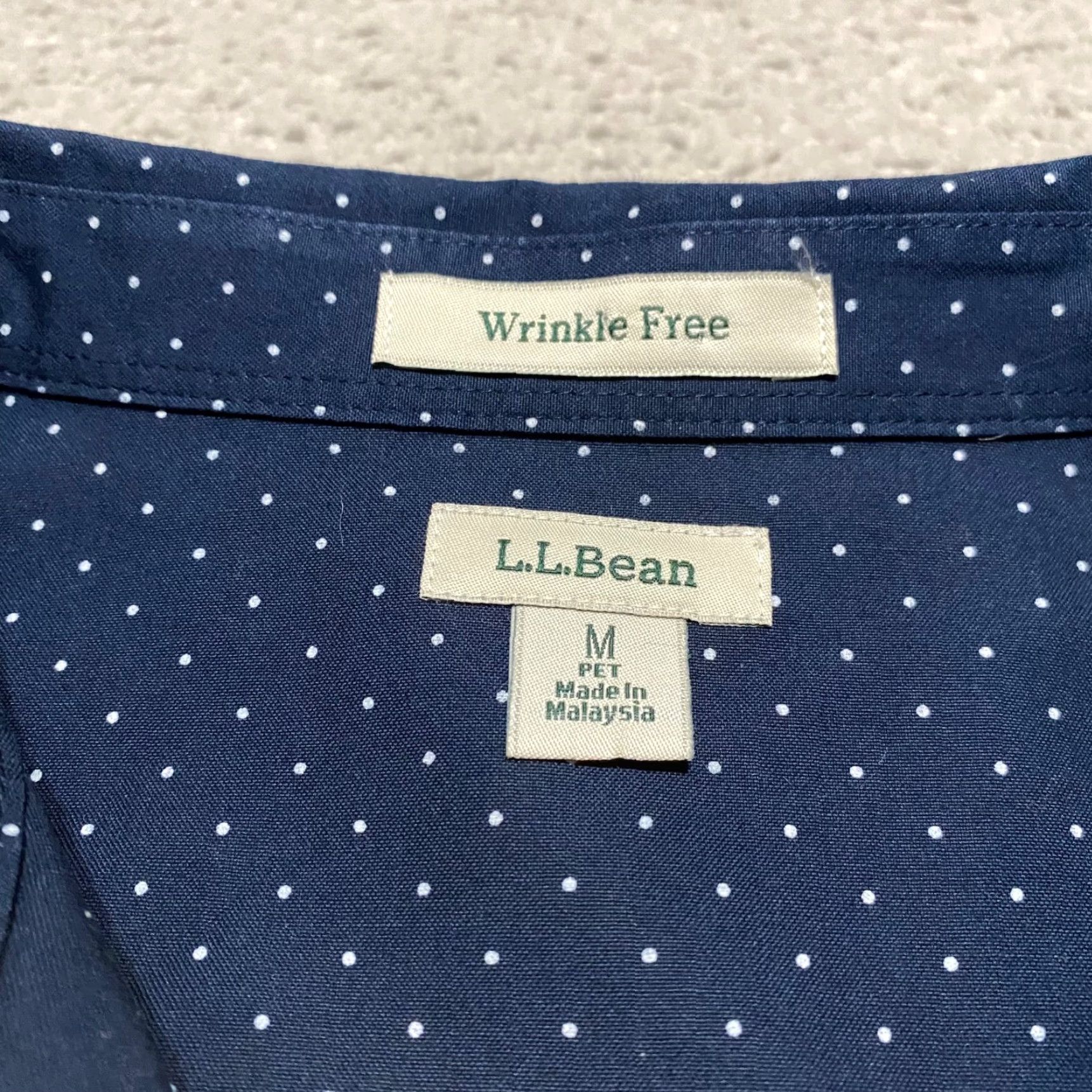 Vintage L.L. Bean Shirt Womens Medium Blue Geometric Button-Up 100% Cotton Long Sleeve Casual Button-Down Size M / US 6-8 / IT 42-44 - 3 Thumbnail