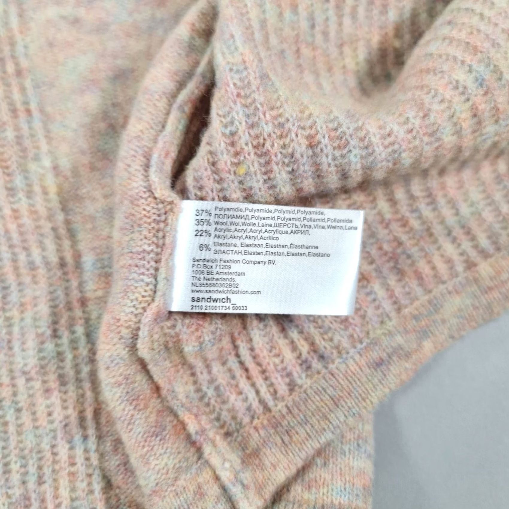 Vintage Sandwich Cardigan Pink Large Waffle-Knit Wool Blend Lightweight Womens Jumper Cardigan L Pink Womens Size L / US 10 / IT 46 - 6 Thumbnail