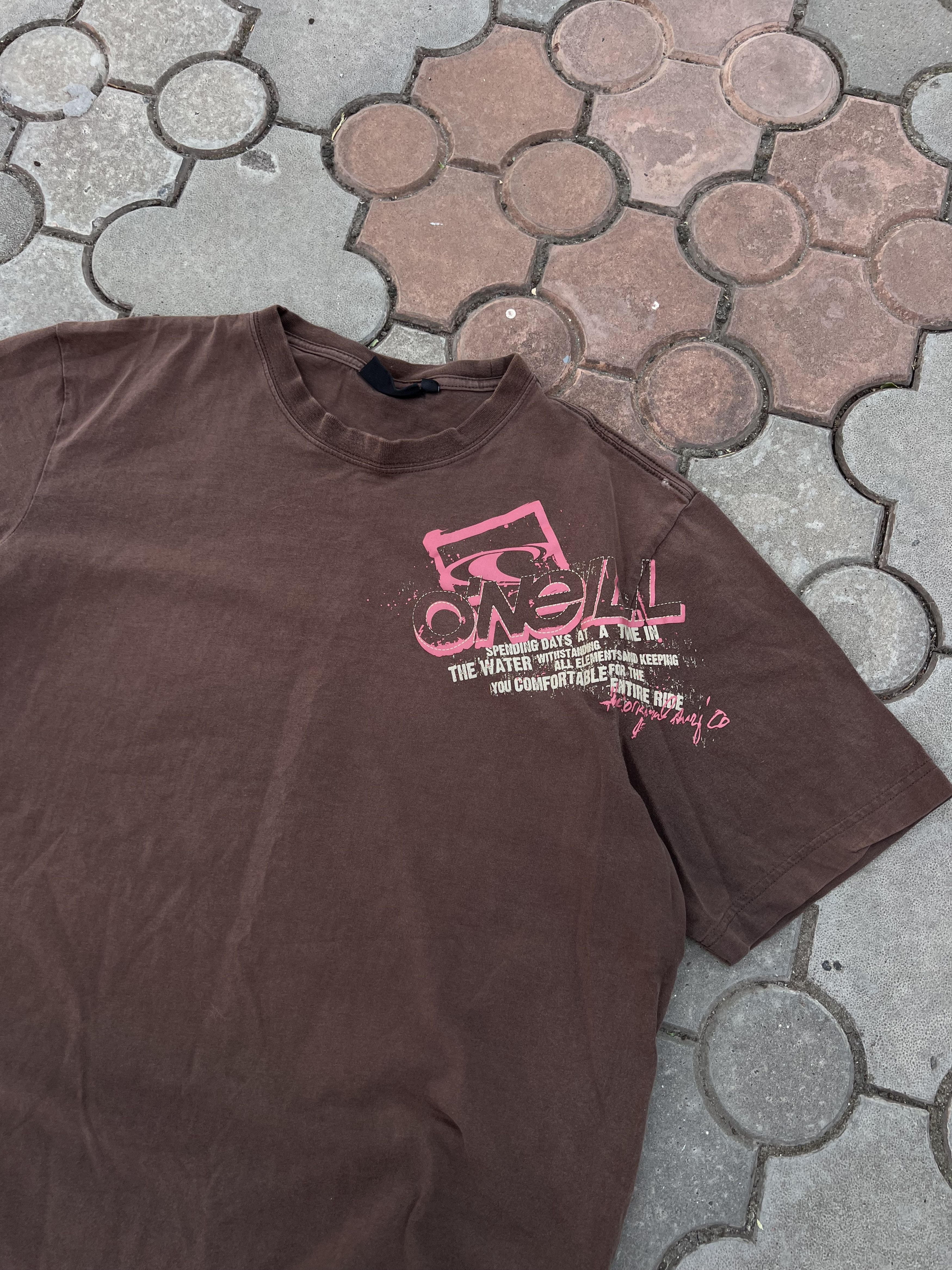 O'Neill × Vintage Vintage Oneill Big Logo Brown Tee Surf Y2K USA Size US L / EU 52-54 / 3 - 2 Thumbnail