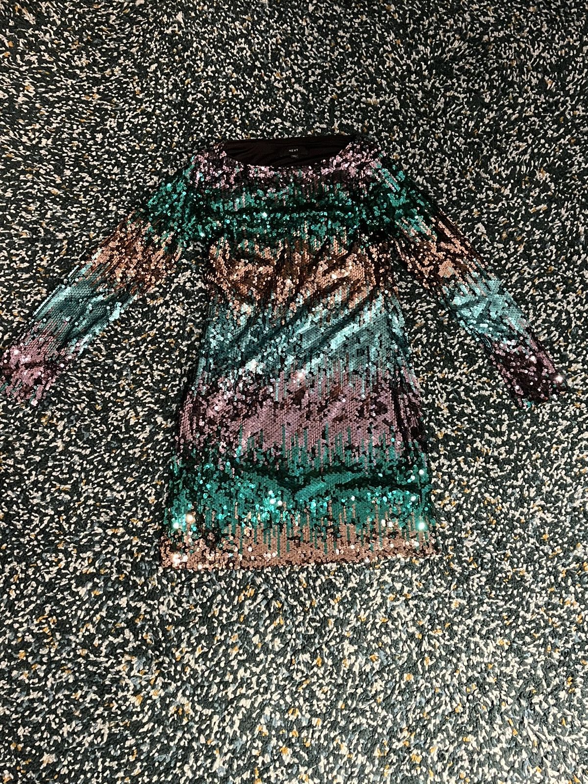 NEXT SHINY GLITTERY GIRLY DRESS PINK/GREEN Size L / US 10 / IT 46 - 1 Preview