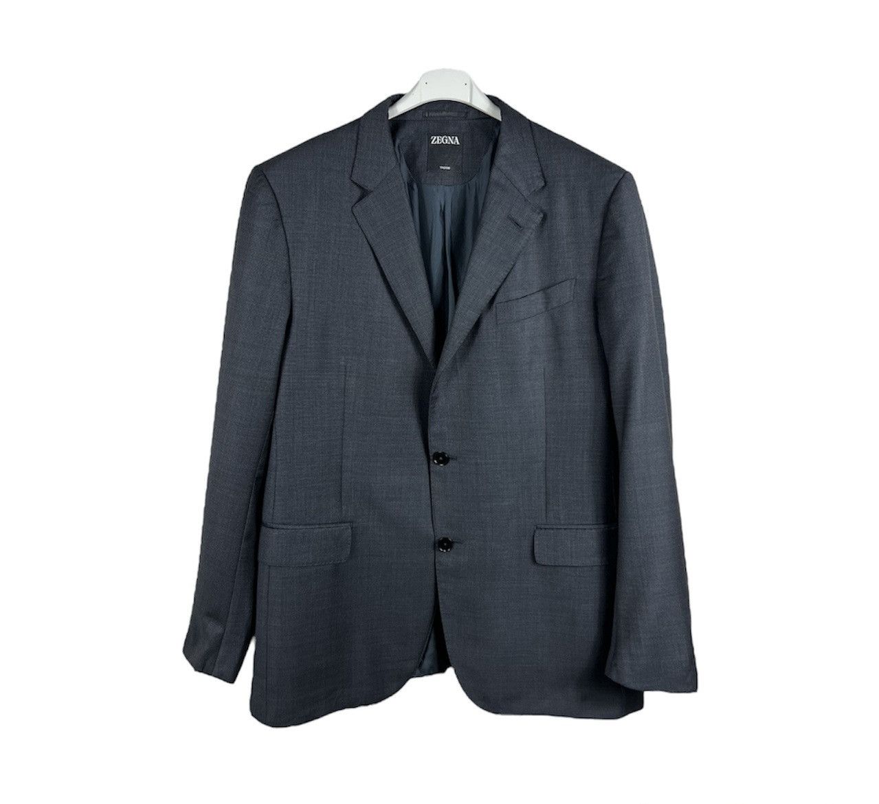 Ermenegildo Zegna Ermenegildo Zegna trofeo wool suit blazer jacket dark grey Size 44R - 1 Thumbnail